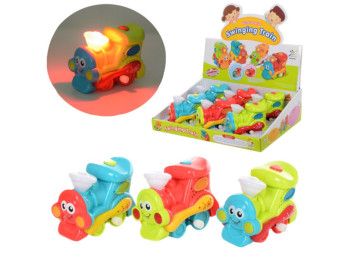 Игрушечный заводной поезд, музыка, свет, 3 цвета (цена за 1 шт)