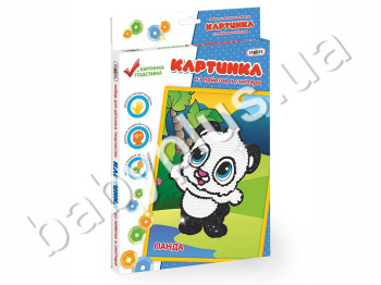 Картинка из пайеток и глиттера Панда (в коробке), Strateg