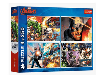 Пазлы 4 в1 Trefl Avengers Героические дни, 4 х 250 деталей