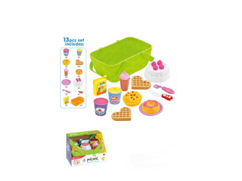 Игрушечные продукты сладости, торт на липучке, корзина, 13 предметов