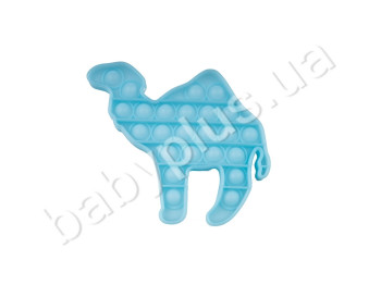 Pop It. Кинетическая игрушка антистресс. MS9696-15. Верблюд голубой. Светится в темноте.