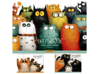 Альбом для малювання Star Sketchbook Cats, А4, 20 аркушів, мікс видів