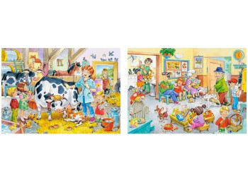 Пазли Ветеринар, 2хPuzzle, 70, 135 елементів, Castorland