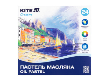 Пастель масляна Creative K-200-24, 24 кольори, кругла форма, Kite