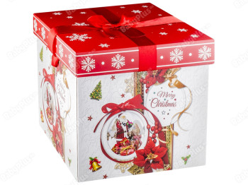 Коробка подарункова картонна Merry Christmas 19х19х19см
