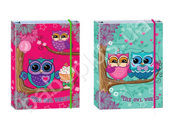 Папка для тетрадей картонная В5 на резинке, THE OWL WORLD, KIDIS 8915