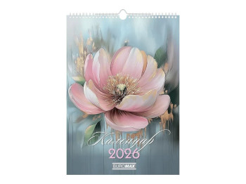 Календарь настенный Buromax Flowers 2026, А3, на 1 пружину