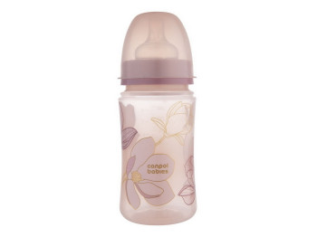 Бутылка антиколиковая с широким отверстием 240 мл Easystart GOLD - розовая. Canpol Babies 35/240_pin