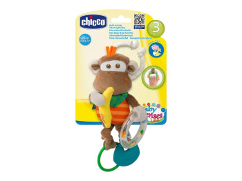 Игрушка-погремушка Обезьянка с вибрацией и кольцом. Chicco