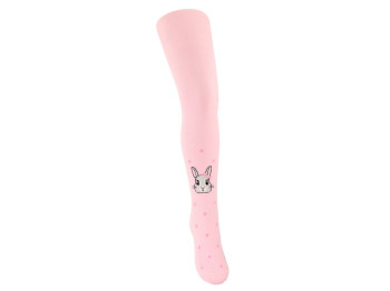 Колготи дитячі демі бавовняні класичні світло-рожеві з малюнком, розмір 14, зріст 86+, LEGGERI