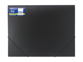 Папка на резинках BUROMAX PROFESSIONAL, A3, пластик, матовая, черная