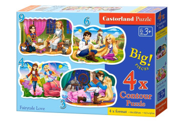 Пазли Казкова любов, 3,4,6 і 9 елементів, Castorland