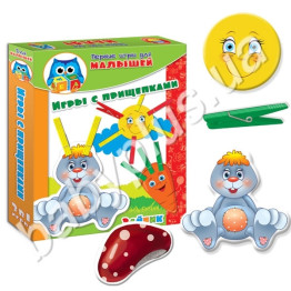 Ігри з прищіпками і липучками Зайка, Vladi Toys