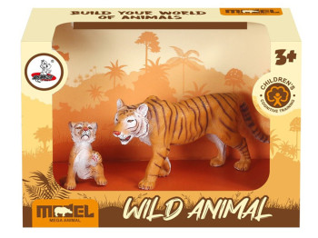 Игровой набор фигурок животных Тигр XTY-657, 12,5 см, 2 шт, MEGA ANIMAL