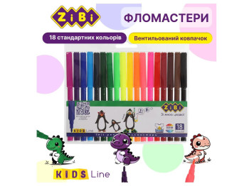 Фломастеры 18 цветов в чехле KIDS Line с европодвесом