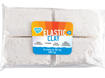 Набор для лепки с воздушным пластилином 400 гр. Elastic Clay white. TM LOVINDO 70165