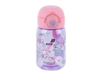 Бутылка для воды детская Cats Kite K25-1235-1, 360 мл, фиолетовая, с сеточкой-фильтром, Kite
