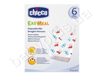 Слюнявчик одноразовый, 40 шт, (6 м+), Chicco