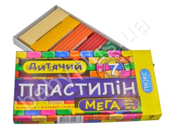 Пластилін 7 кольорів 300 грам Мега. Люкс Колор ПО300