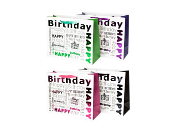 Пакет подарунковий паперовий L Happy Birthday 44х31х12 см, R91269-L