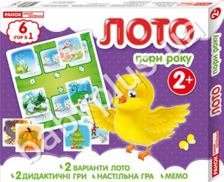 Настольная игра. Лото 6 в 1 Времена года. Ранок 13109057У