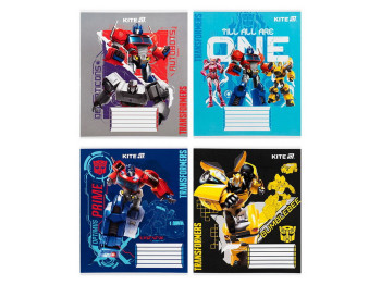 Тетрадь в косую линию на 12 листов, Transformers, Kite