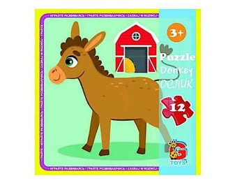 Пазли картонні Ослик, 12 елементів, G-Toys LA01