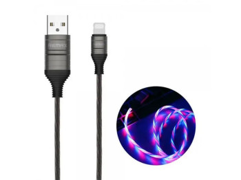 Акустический люминесцентный кабель 2A for Lightning. Длина 1 м (черный). ТМ Remax