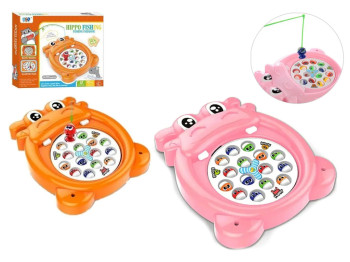 Игра рыбалка музыкальная Hippo Fishing, 26 см, вращается и воспроизводит звук, 2 вида