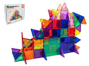 Магнитный конструктор PicassoTiles Magnetic Building Blocks, 101 деталь
