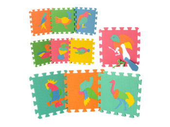 Дитячий розвиваючий килимок-пазл Мозаїка Птахи. M 0387