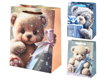 Пакет подарочный бумажный S "Teddy" 18х23х10см, R33076-S