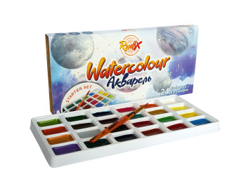 Краски акварельные Starter Set, 24 цвета с кисточкой