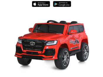 Дитячий електромобіль червоний Toyota Land Cruiser