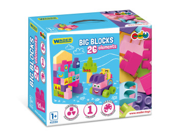 Big Blocks конструктор розовый. 26 деталей. Wader 41590