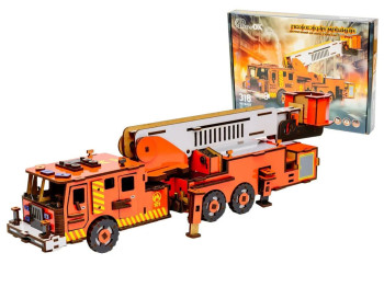 Дерев'яний 3D конструктор Пожежна Машина, PuzzleOK Puz-00921