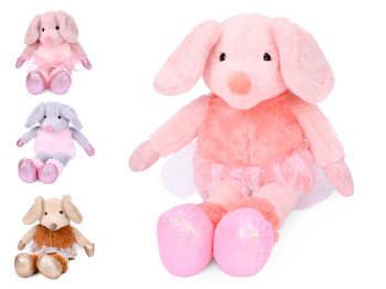 Мягкая интерактивная игрушка Зайка 48 см, подвижные ушки и музыка, Limo Toy