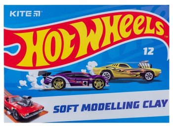 Пластилин восковой Hot Wheels 12 цветов 240 грамм. Kite HW23-1086