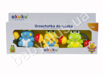 Погремушка на коляску, растяжка, Лягушки, в кор-ке
