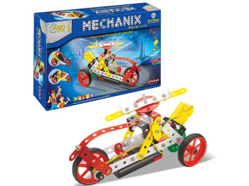Конструктор металлический с мотором ROBOTIX №1 мотоцикл, 114 элементов, 8 моделей, ZEPHYR
