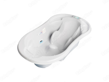 Ванночка Комфорт с термометром 2в1 анатомическая серая. Tega Baby TG-011-106