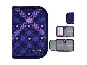 Пенал без наповнення Check and Hearts, Kite