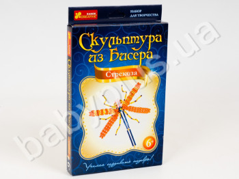 Скульптура из бисера Стрекоза в коробке