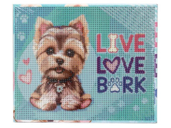 Алмазная мозаика Kidis Щенок Love Bark, 20×25 см, на холсте