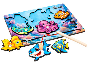 Деревянная игра Рыбалка, 6 деталей