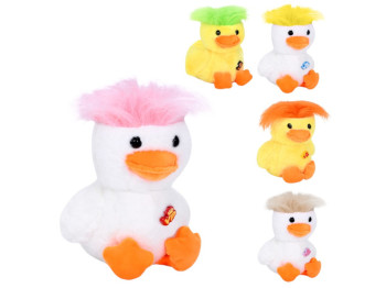 Мягкая игрушка Утенок 24 см, пушистая прическа, 5 видов, Limo Toy
