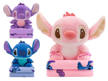 Детское одеяло Stitch с большими глазами 40 см, 3 цвета (цена за 1шт)