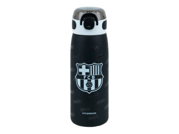 Термос із трубочкою Kite FC Barcelona, 600 мл, чорний