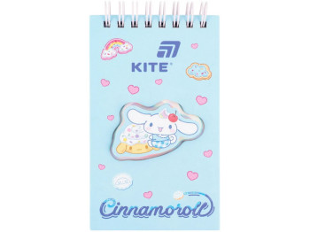 Блокнот на подвійній кольоровій спіралі Cinnamoroll, 80×135 мм, 80 аркушів, лінія, Kite