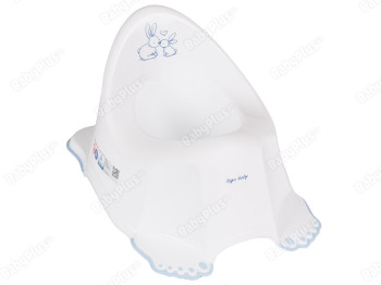 Горшок Зайчики с противоскользящей резиной белый. Tega Baby KR-001-103